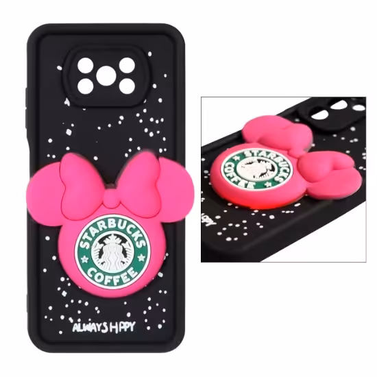 قاب گوشی موبایل Solid Case عروسک برجسته چراغ دار طرح Star Bucks