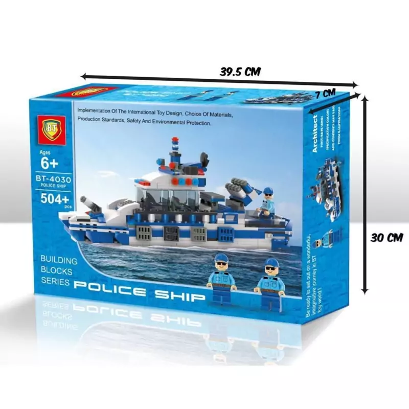 اسباب بازی،بازی فکری لگو کشتی پلیس 504 قطعه سایز بزرگ مناسب برای بالای 6 سال