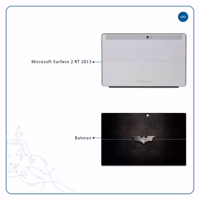 برچسب پوششی ماهوت مدل Batman مناسب برای تبلت مایکروسافت Surface 2 RT 2013