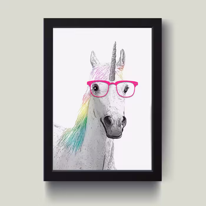 تابلو مدل مینیمال Unicorn تک شاخ کد A2912-b