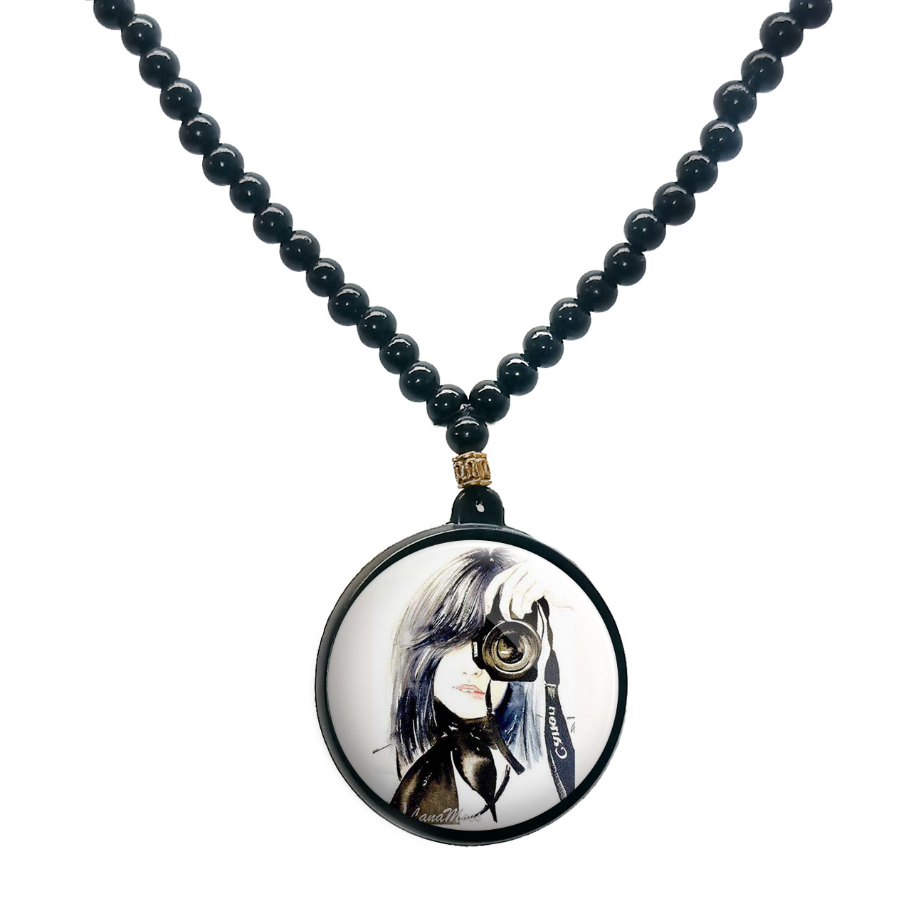 گردنبند پرمانه طرح عکاس کد pmd.5197مدل دو طرفه