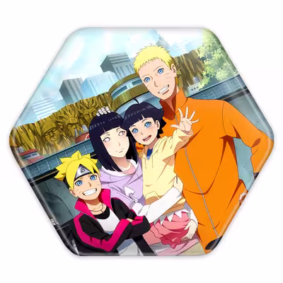 پیکسل خندالو طرح خانواده بوروتو انیمه بوروتو Boruto مدل شش ضلعی کد 13151
