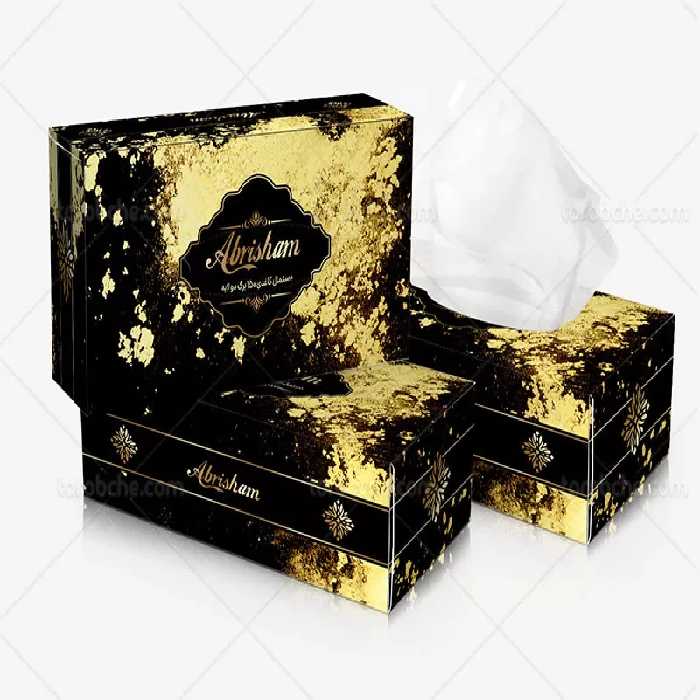 طرح جعبه دستمال کاغذی لوکس | گرافیک با طعم تربچه