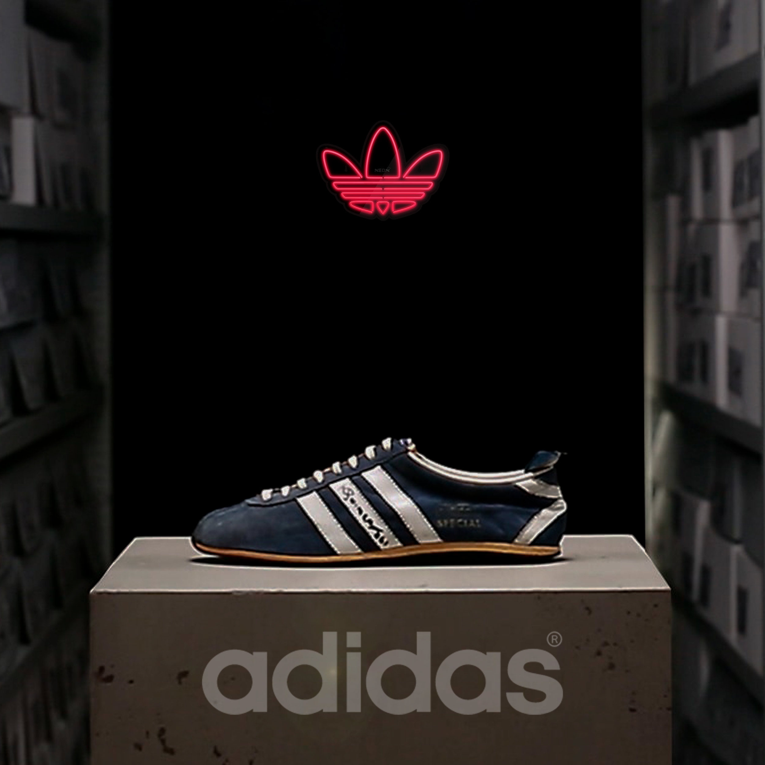 چراغ دیواری نئون دیزاین طرح Adidas-Logo-BL_RD