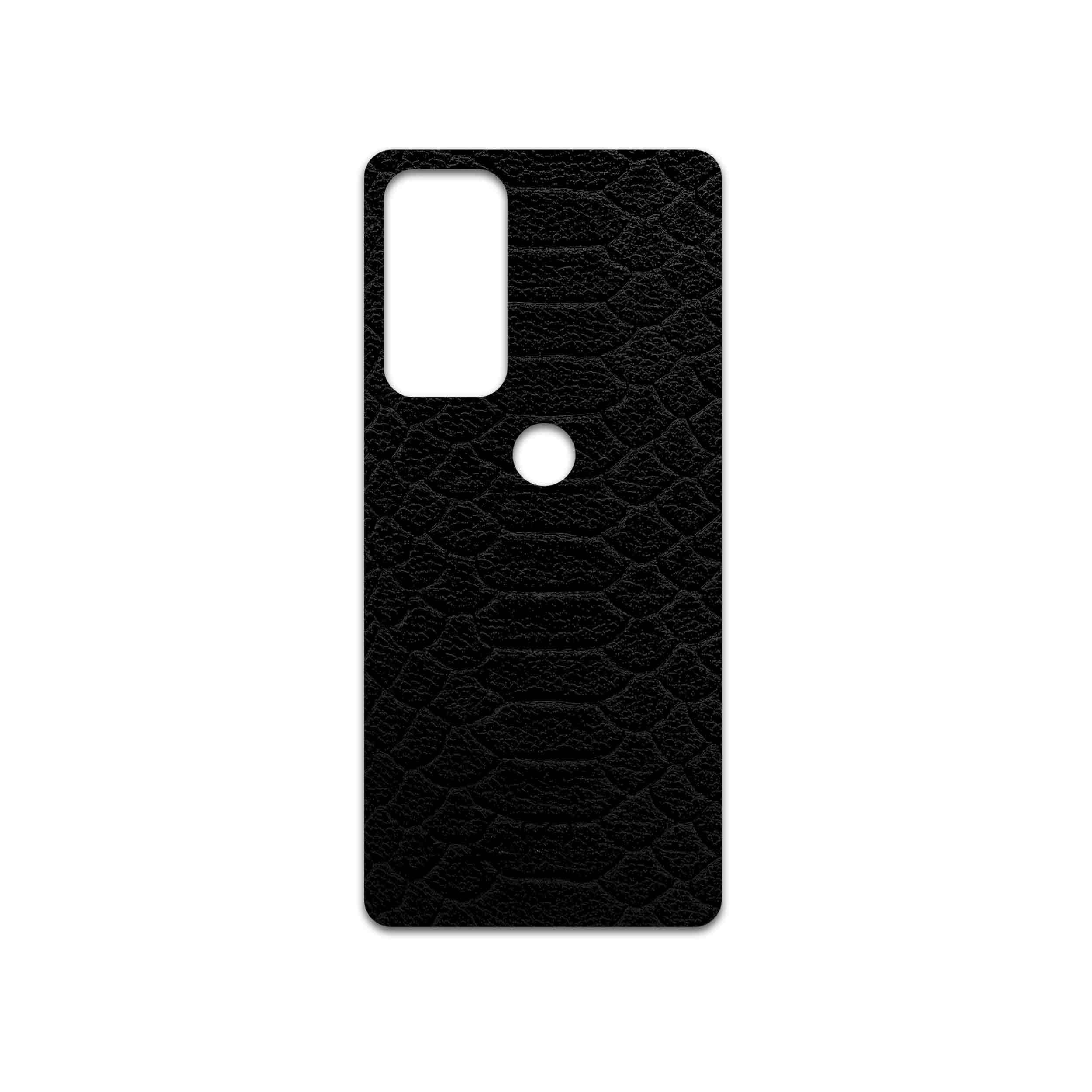 برچسب پوششی ماهوت مدل Black-Snake-Leather مناسب برای گوشی موبایل موتورولا Edge 20