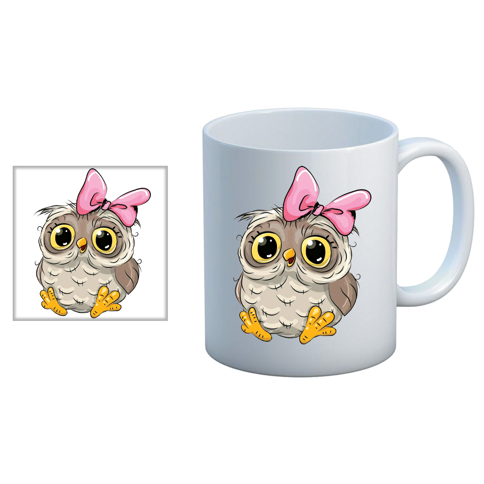 ماگ مدل جغد 99 به همراه زیر لیوانی