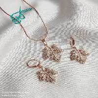 خرید نیم ست زنانه طرح برگ مارک دریم نگین دار رنگ ثابت ضد حساسیت کیفیت عالی کد 1715210 - ردگل