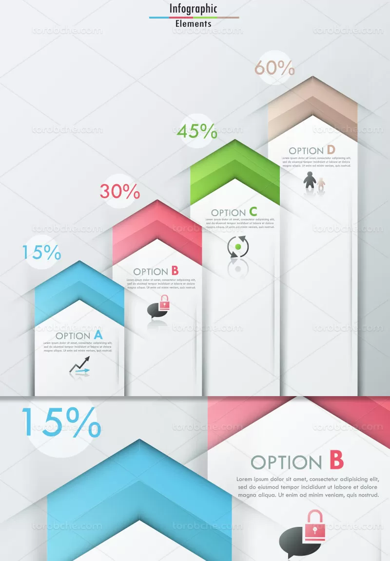 وکتور اینفوگرافیک نمودار رشد | گرافیک با طعم تربچه