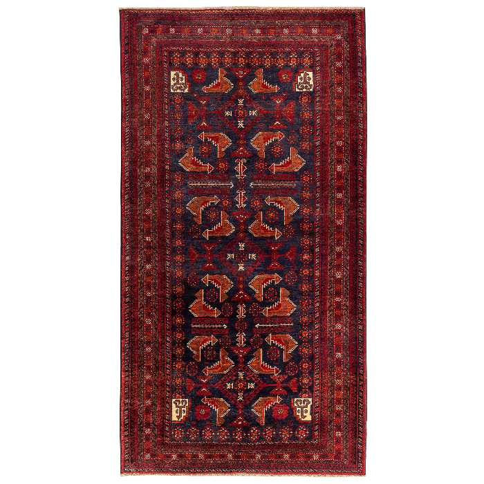 فرش دستبافت دو و نیم متری مدل نقشه بلوچ  کد 23.1294