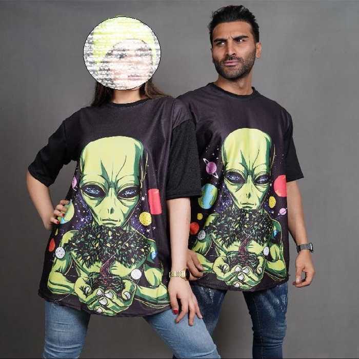 تیشرت ست زن و مرد یوفو طرح کهکشان منظومه شمسی خرید آنلاین از رگال من
