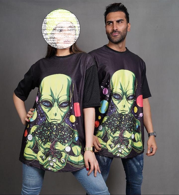 تیشرت ست زن و مرد یوفو طرح کهکشان منظومه شمسی خرید آنلاین از رگال من