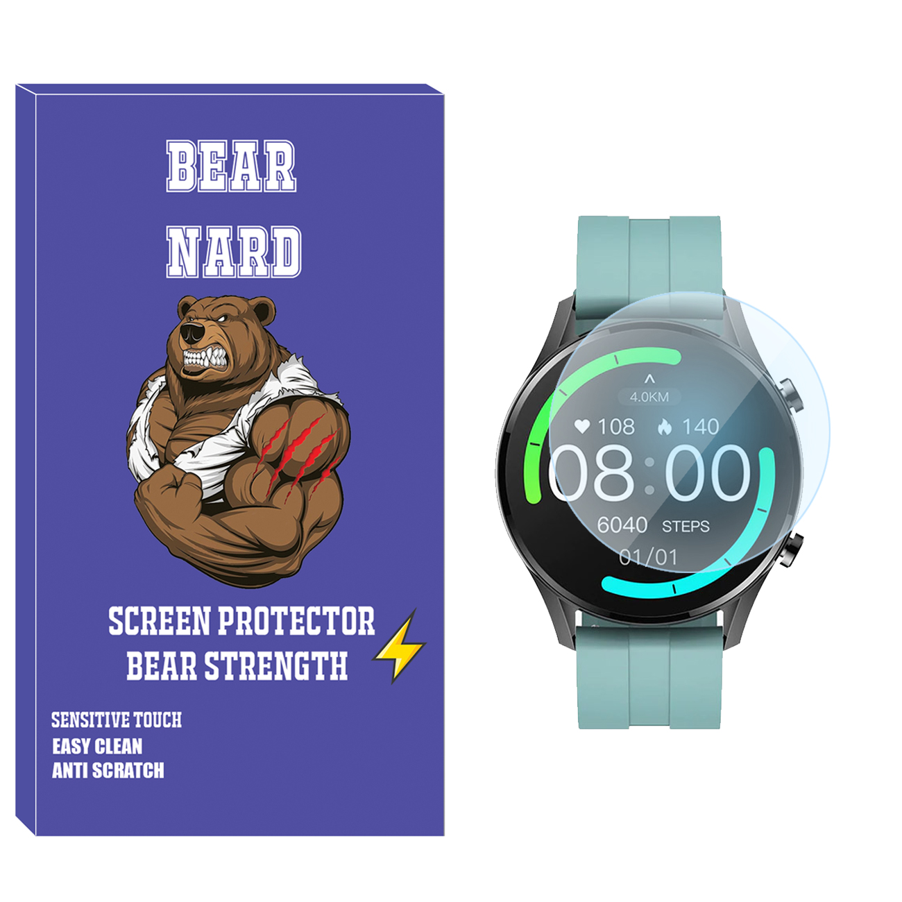 محافظ صفحه نمایش شیشه‌ای برنارد مدل SH-BR مناسب برای ساعت هوشمند ایمیلب W12