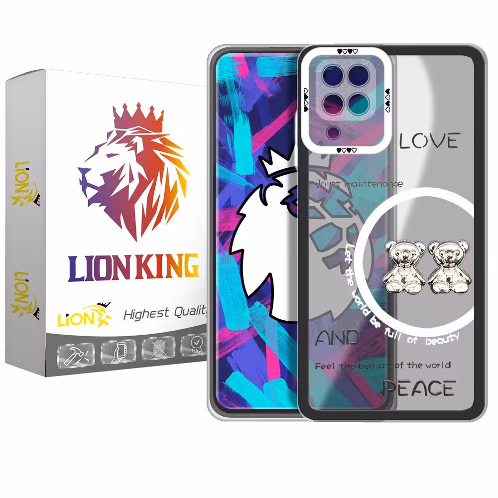 کاور لاین کینگ مدل دو خرسLOVE مناسب برای گوشی موبایل سامسونگ Galaxy A22 4G