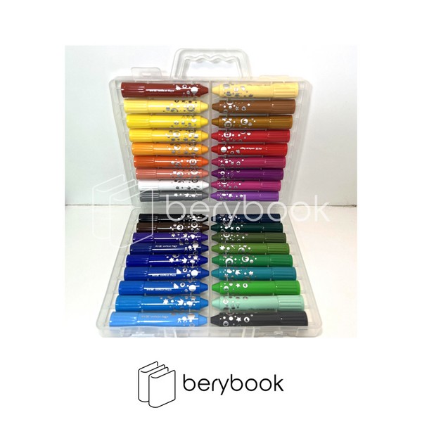 Silky crayon / پاستل پیچی / 36 رنگ / آبرنگی طلقی / 21007-36 / قابل شستشو