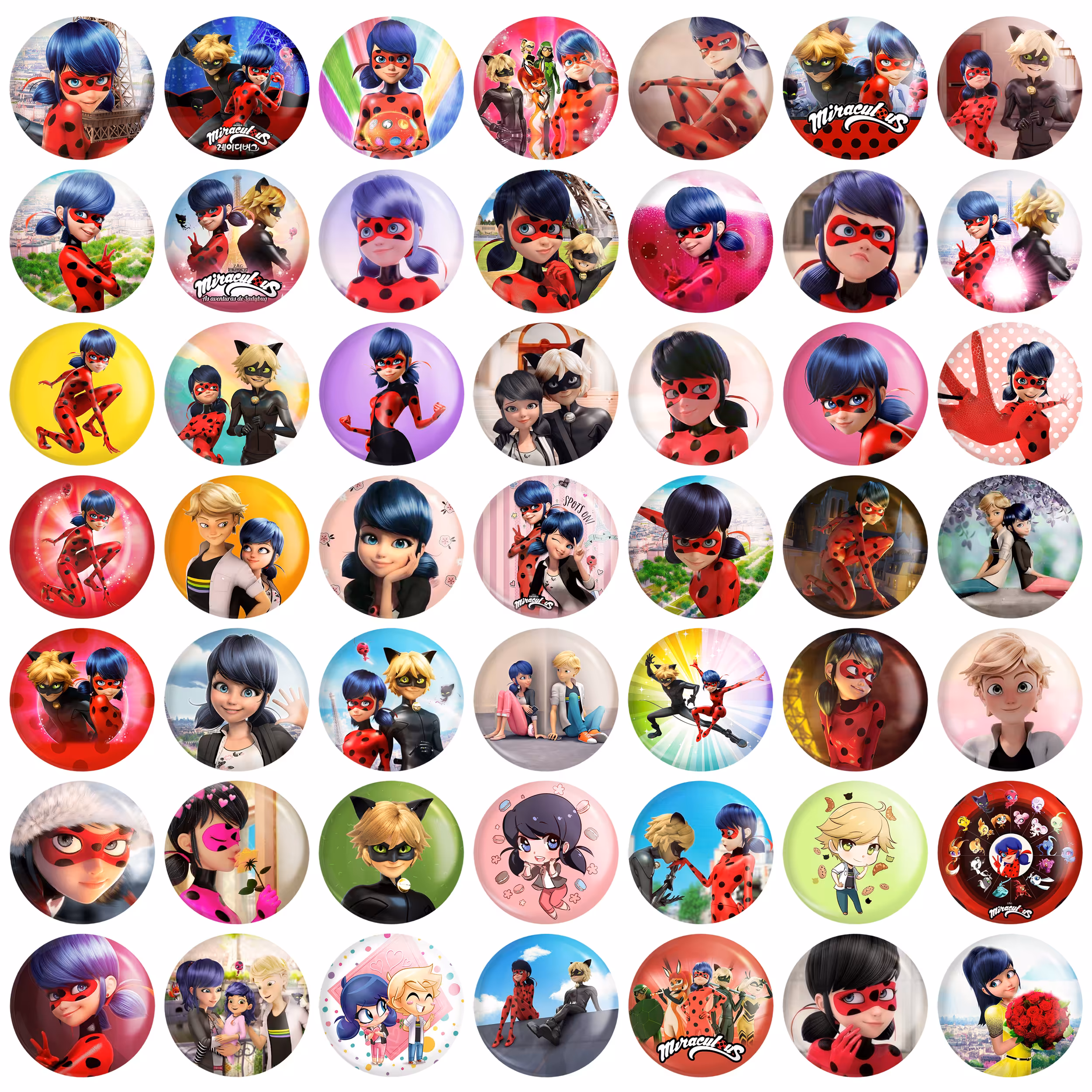 پیکسل خندالو مدل دختر کفشدوزکی و پسر گربه ای کد 8 مجموعه 50 عددی