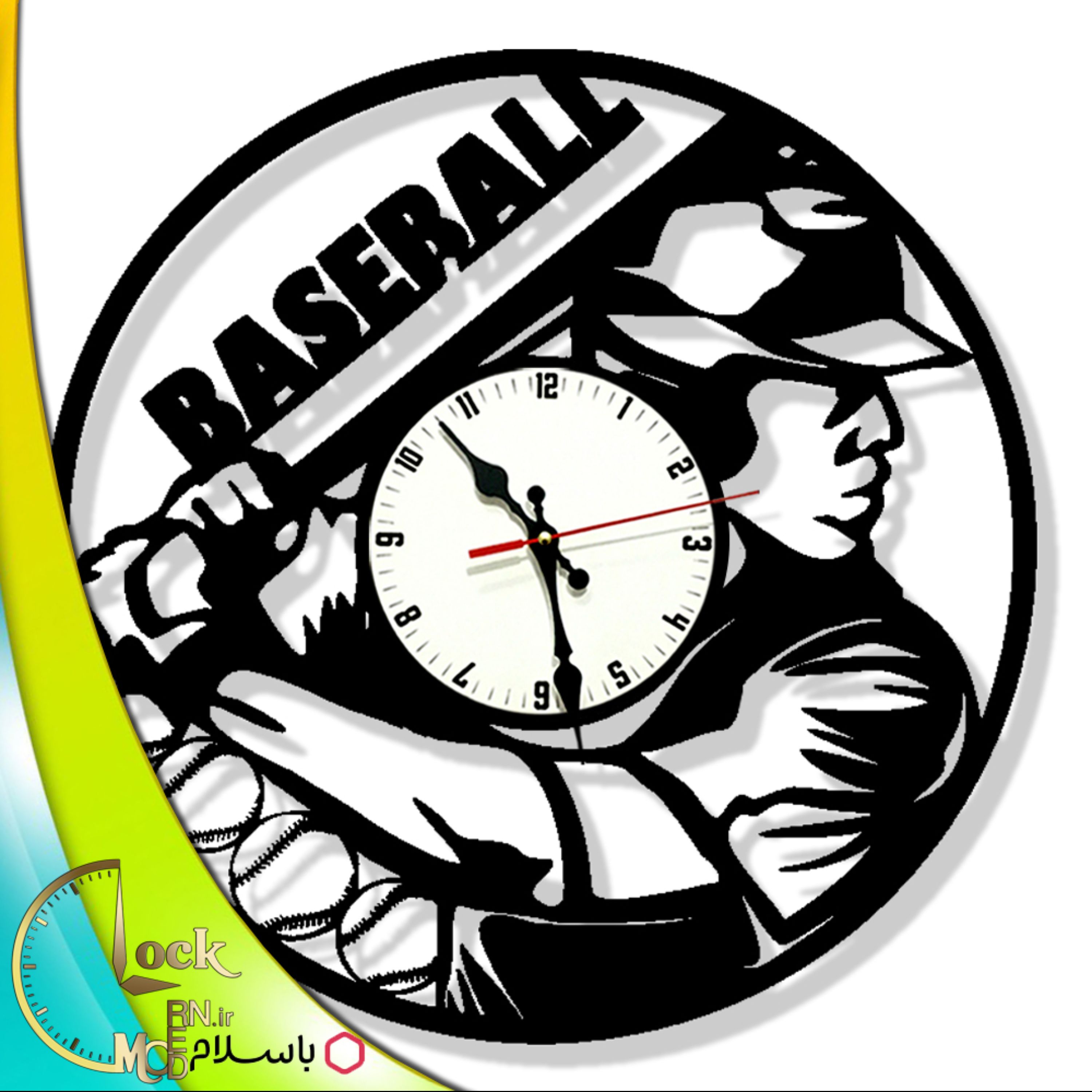 ساعت دیواری طرح بیس بال کد 832 (پس کرایه)