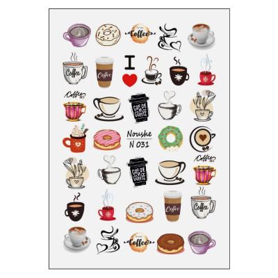 برچسب لنز ناخن نوشه مدل قهوه کد N031