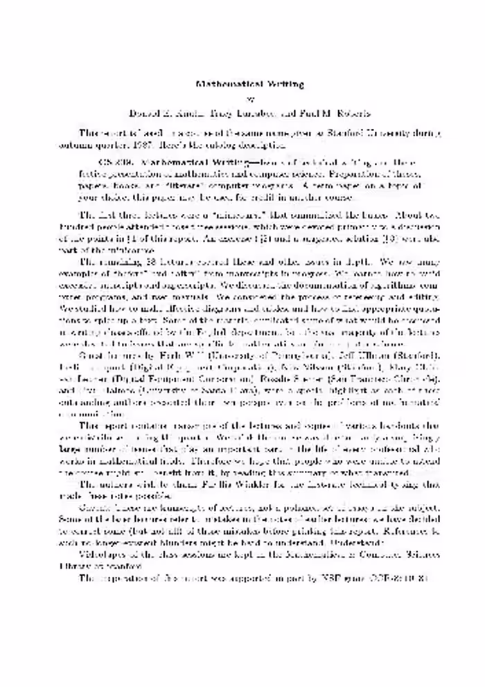 خرید و دانلود نسخه کامل کتاب Mathematical writing