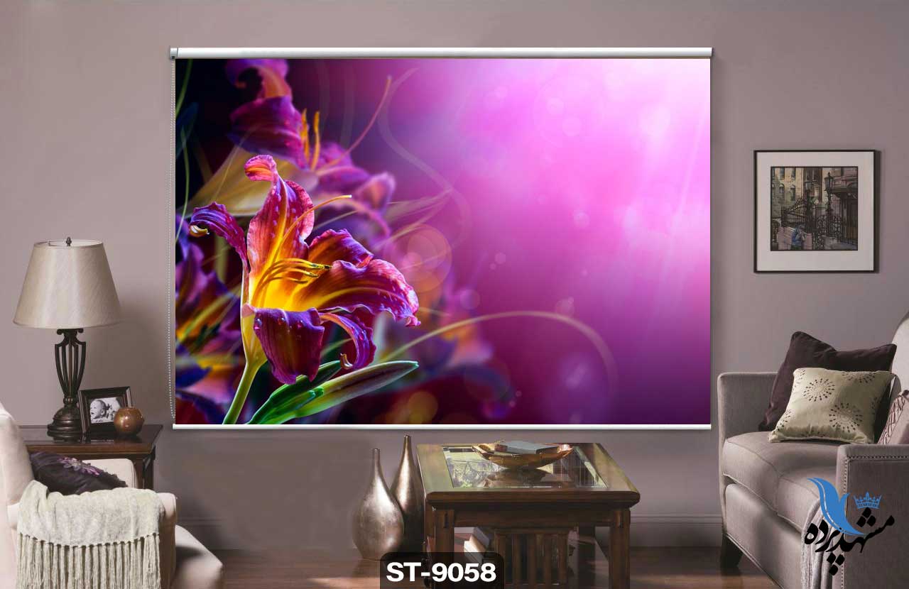 پرده شیدرول تصویری طرح گل کد ST9058