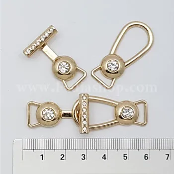 سگک جفتی نگین دار طلایی 125