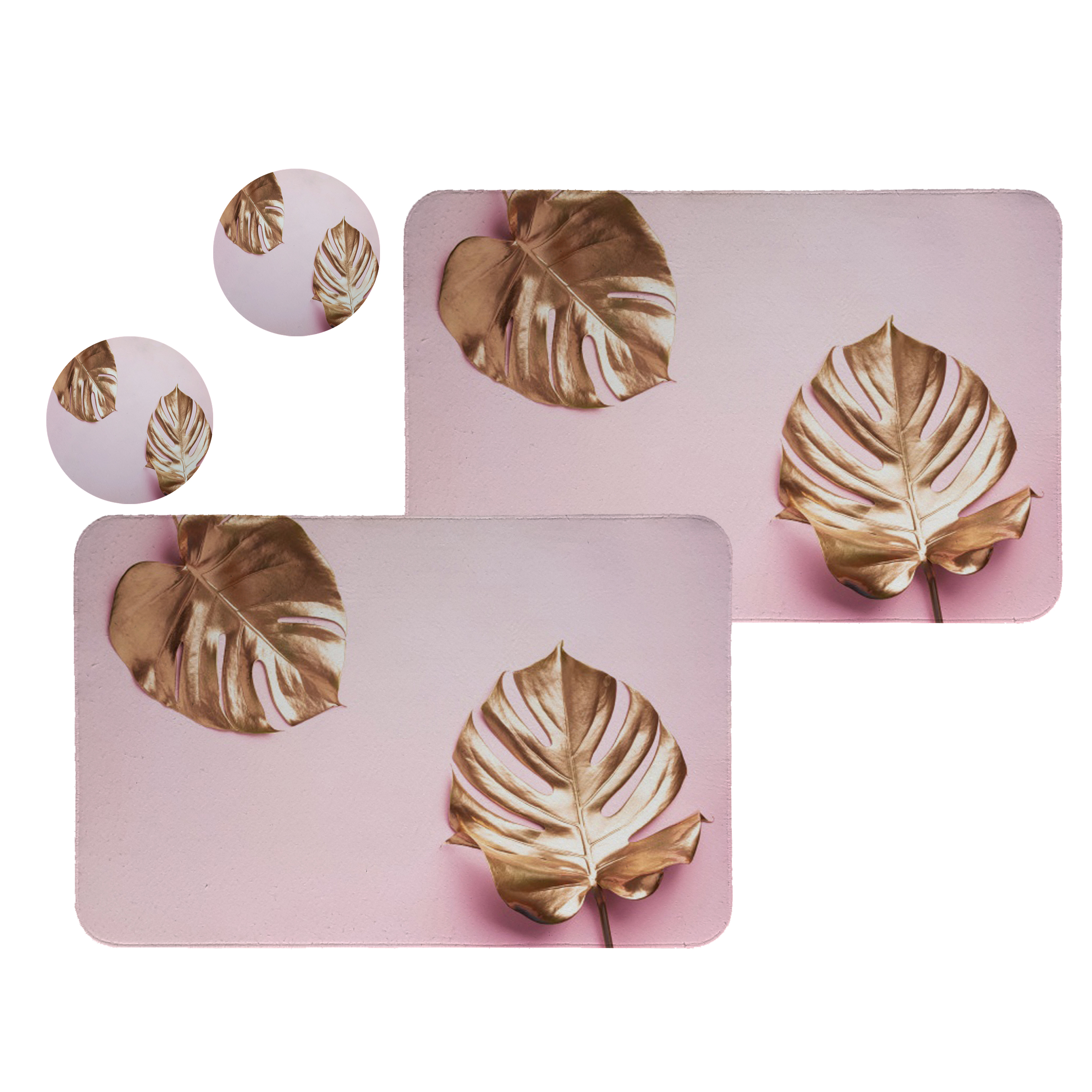 زیربشقابی طرح برگ کد 8153 مجموعه 2عددی به همراه زیرلیوانی