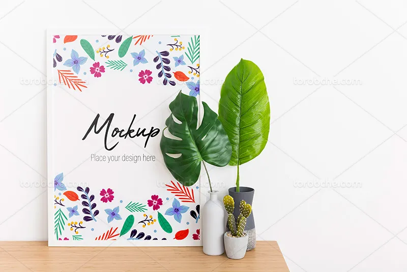 موکاپ PSD قاب عکس و گلدان | گرافیک با طعم تربچه