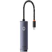 هاب تبدیل تایپ‌سی به RJ45 بیسوس Baseus WKQX000213 Lite Series Type-C to RJ45 LAN Port Hub