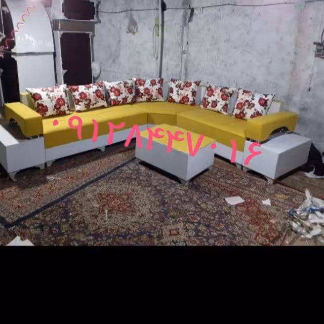 مبل ال دسته دوبل 7نفره رنگ و طرح  شهر