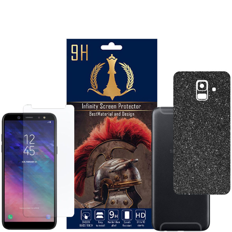 برچسب پوششی اینفینیتی مدل PRO MAX مناسب برای گوشی موبایل سامسونگ GALAXY A6 2018 به همراه محافظ صفحه نمایش