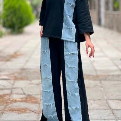 ست تیشرت شلوار ترند دوخت مزونی 4886