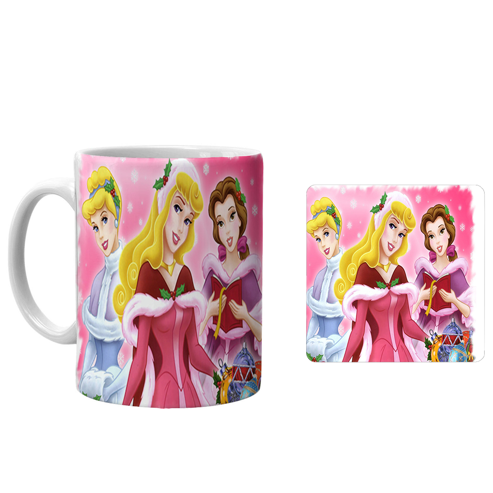 ماگ طرح زیبای خفته xu9 به همراه زیرلیوانی