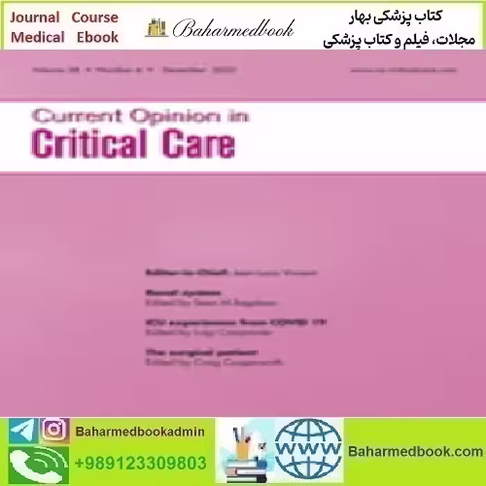 Current Opinion in Critical Care Volume 28 1 to 6 2022