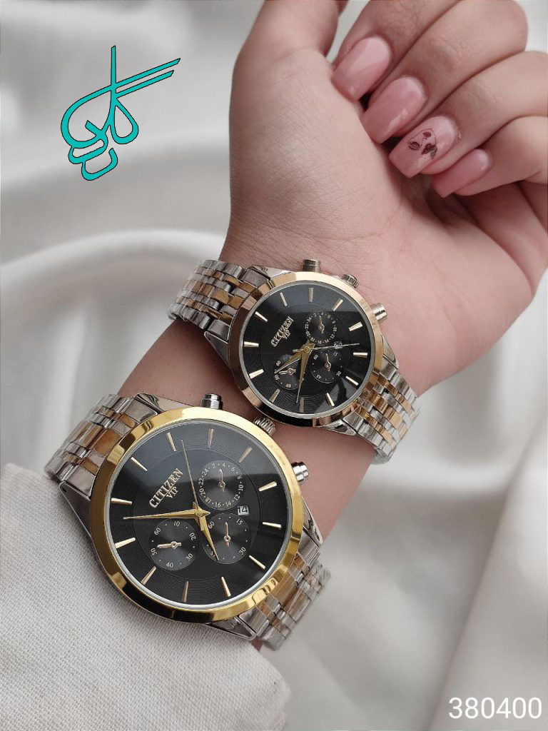 خرید ست ساعت مردانه و زنانه سیتیزن قفل ضامن دار و تقویم کد 2115069 - ردگل