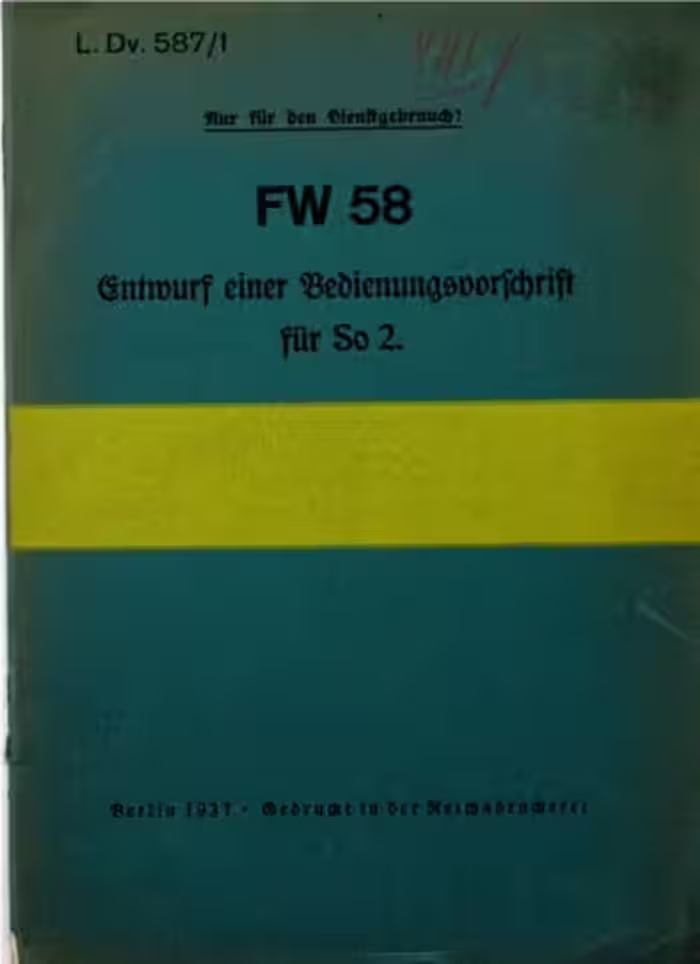 خرید و دانلود نسخه کامل کتاب Fw 58Entwurf einer Bedienvorschrift f#252;r So 2