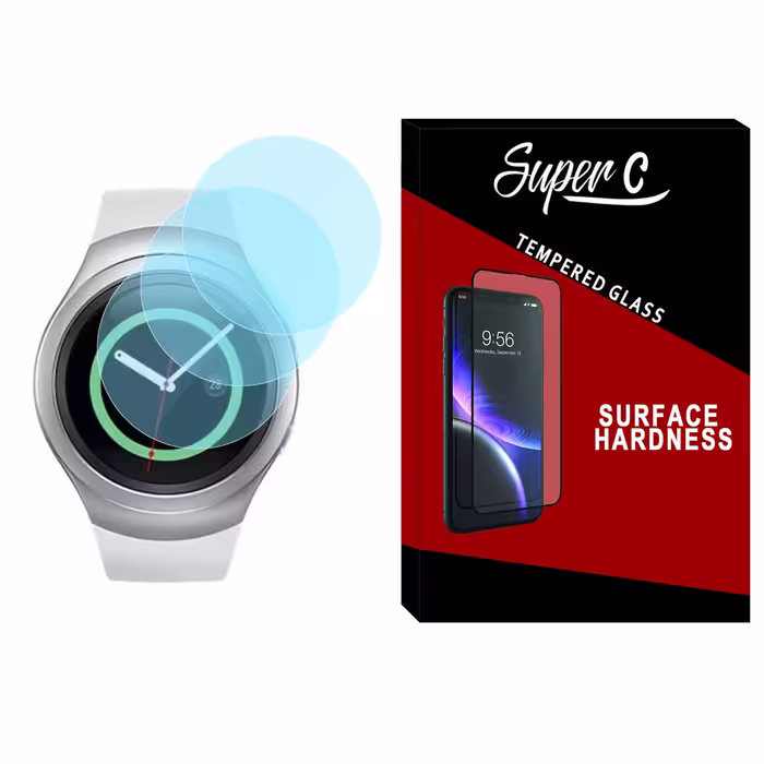 محافظ صفحه نمایش شیشه ای سوپرسی مدل SH-SC مناسب برای ساعت هوشمند سامسونگ Galaxy Watch Gear S2 بسته سه عددی