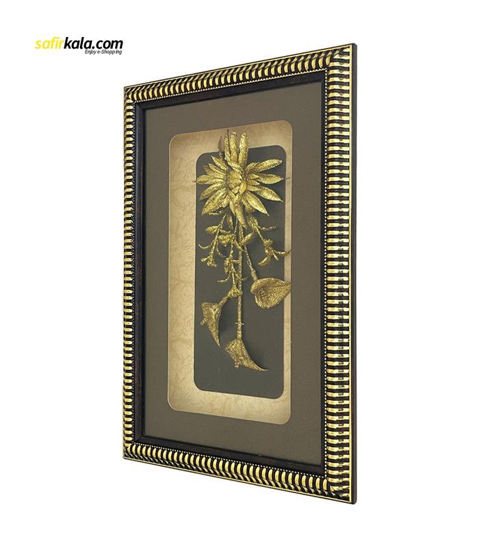 تابلو طرح گل طلایی مدل A049