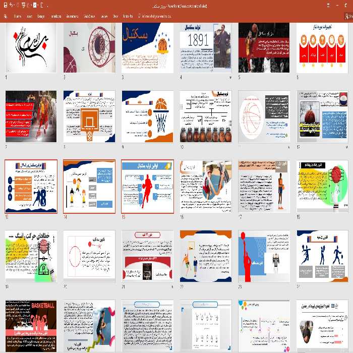 پاورپوينت ورزش بسكتبال (معرفي، تاريخچه، قوانين، آموزش)