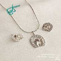 خرید نیم ست طرح نعل اسب سیلور مارک ژوپینگ همراه با زنجیر مدل ماری کد 1715091 - ردگل