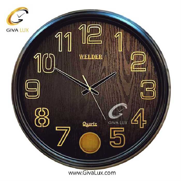 ساعت دیواری اورجینال ولدر PVC مشکی| کد رفرنس 632