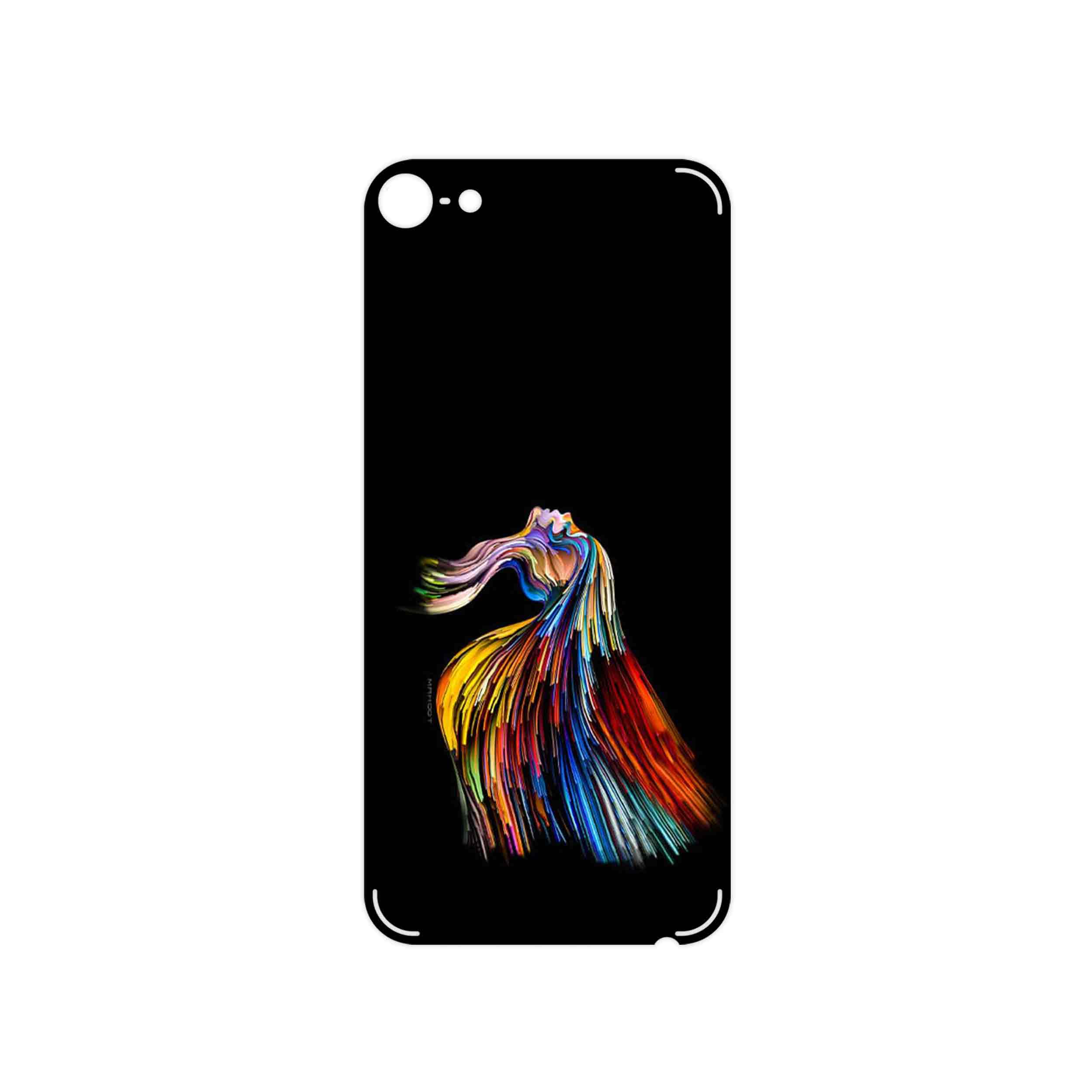 برچسب پوششی ماهوت مدل Rainbow Hair Digital Art مناسب برای گوشی موبایل اپل iPod touch 6th generation