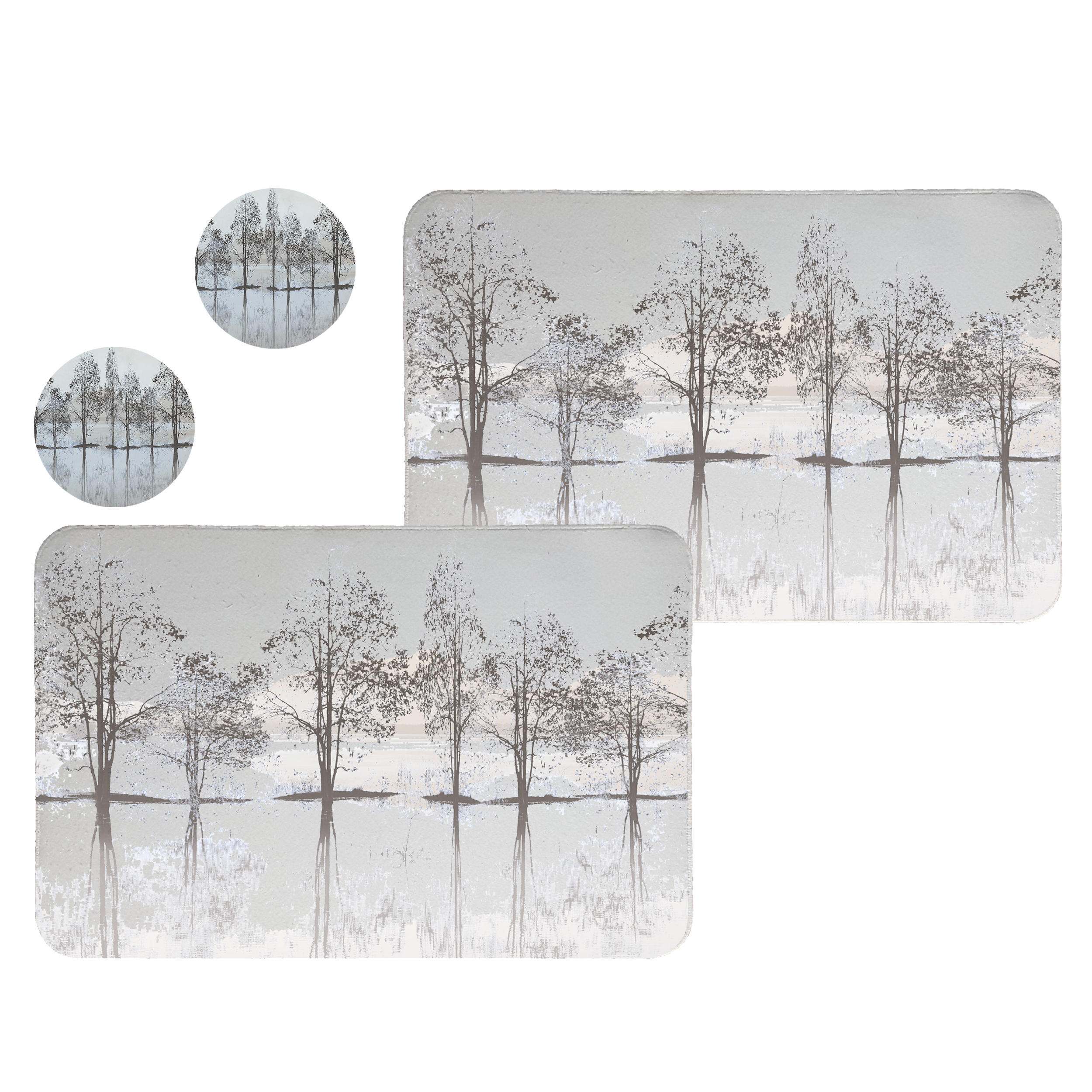 زیربشقابی طرح منظره کد 5080 مجموعه 2عددی همراه زیرلیوانی