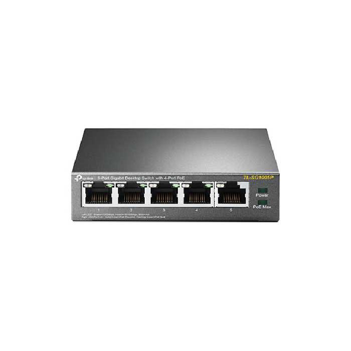 TPLINK TL-Sg1005P 5-Port 10/100/1000Mbps Desktop PoE Switch with 4-Port PoE - تکنو لینک 148