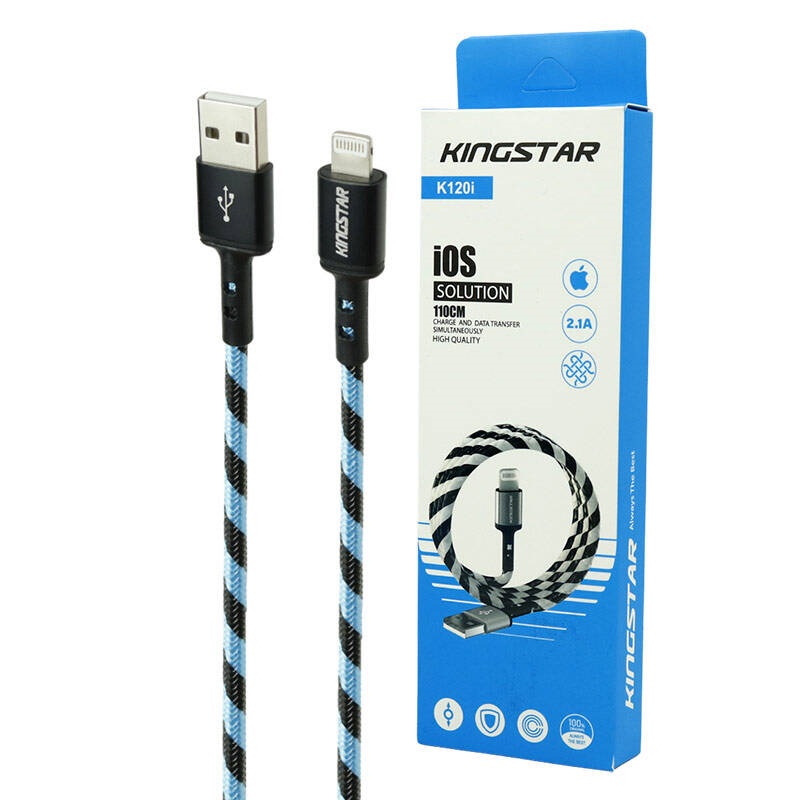 کابل آیفونی KingStar K120i 2.1A 1.1m