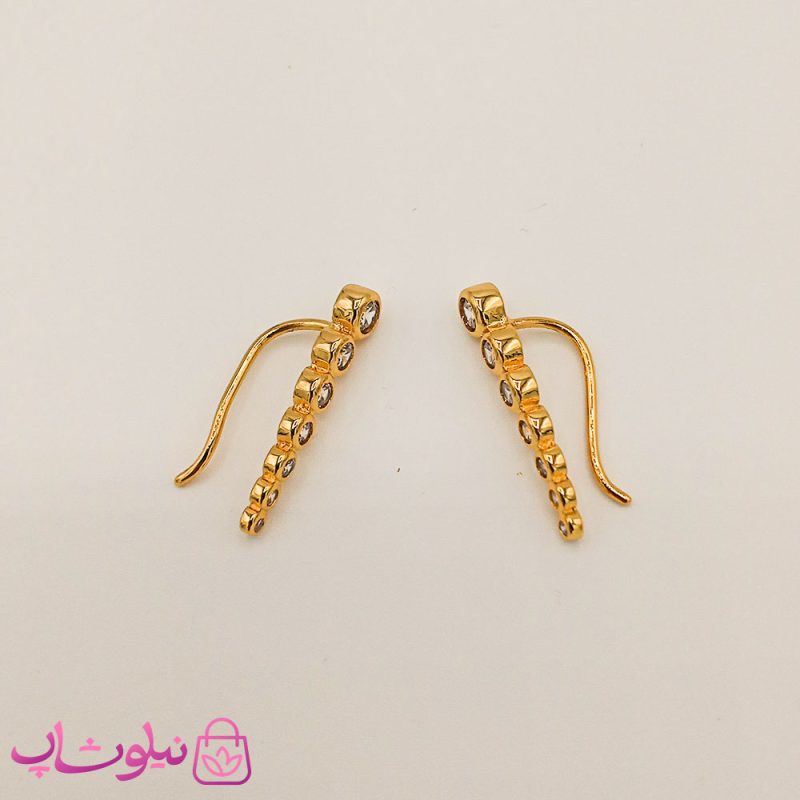 گوشواره زنانه نگین اتمی استیل کد 5353-1