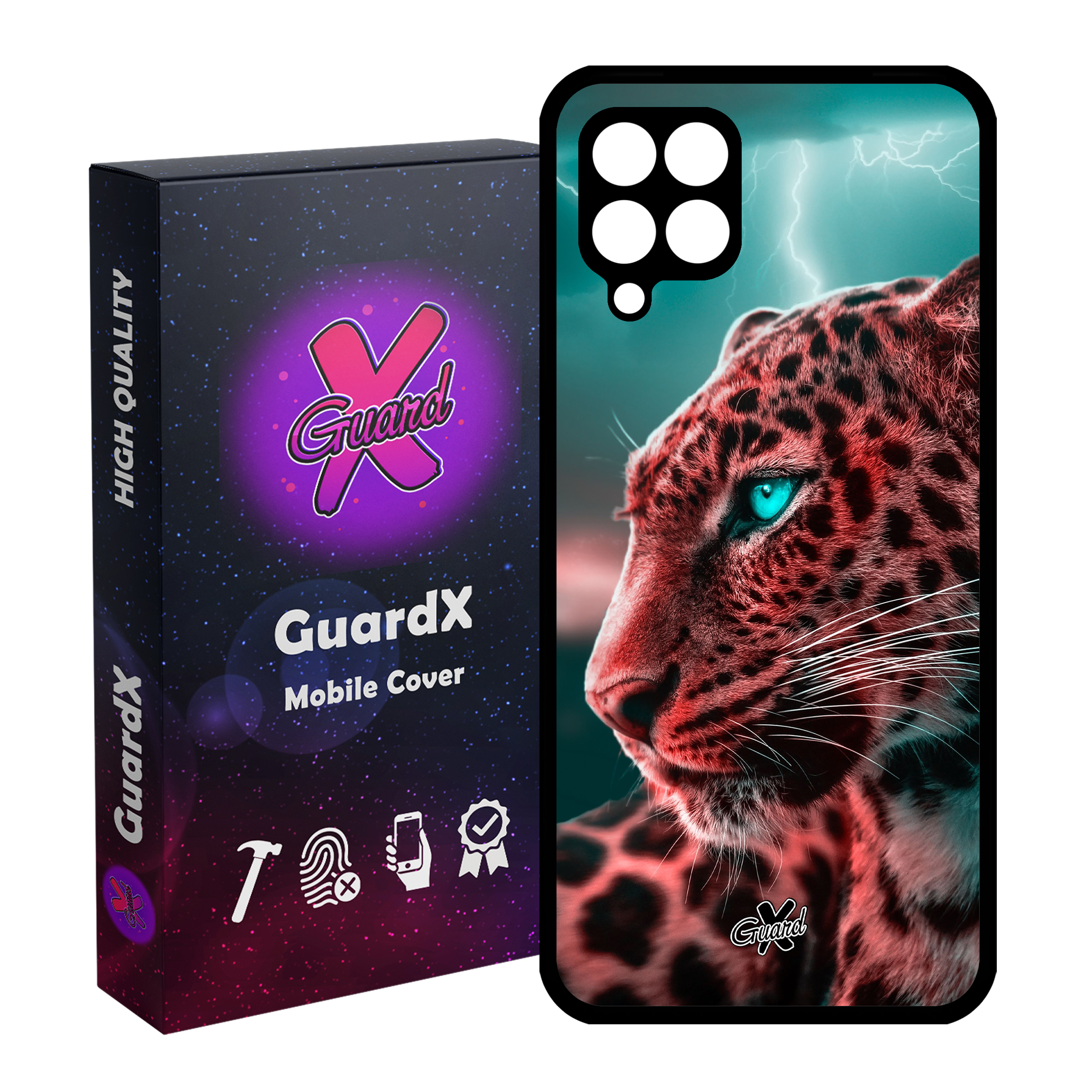 کاور گارد ایکس طرح پلنگ مدل Glass10233 مناسب برای گوشی موبایل سامسونگ Galaxy M32 4G / F22