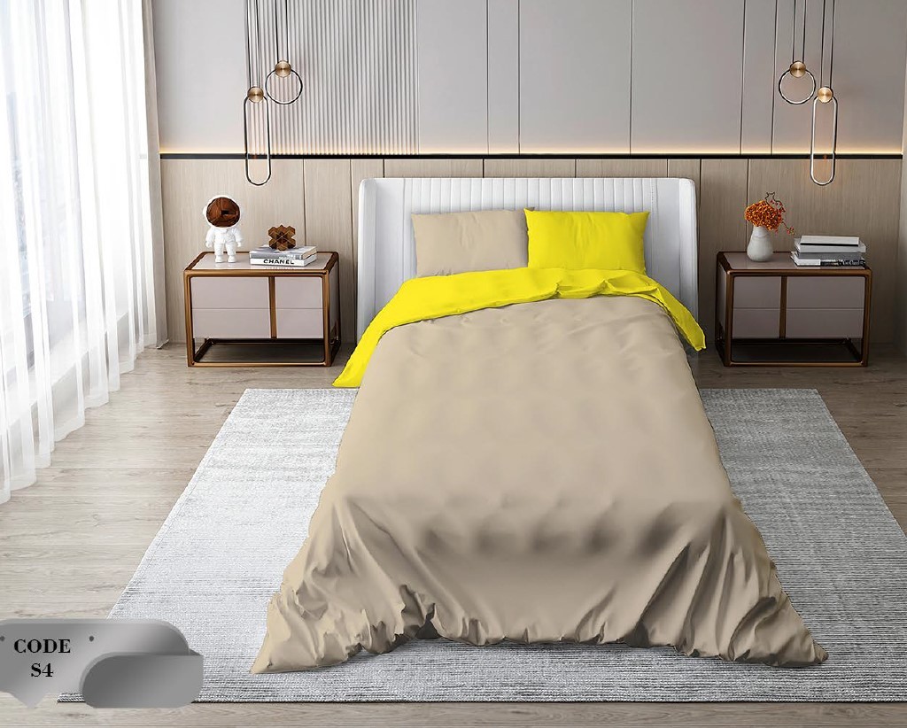 سرویس روتختی 1 نفره 4 تکه ابعاد 1.65 ×2.35 کشدار ضد حساسیت و عرق کد S4 | ست خواب و ست روتختی