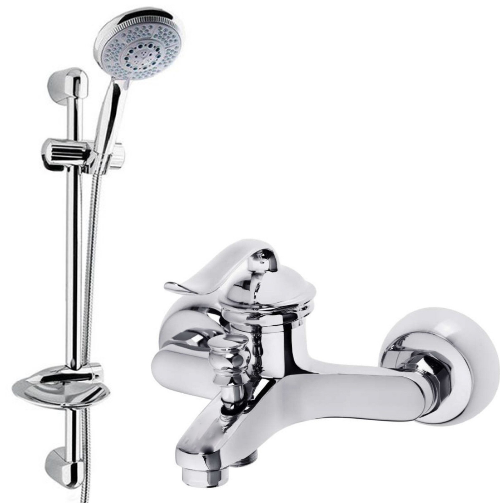 شیر حمام شیرالات رز مدل هلن 2 به همراه علم دوش حمام 