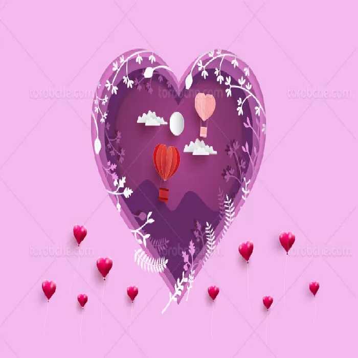 وکتور عاشقانه روز ولنتاین رنگی | گرافیک با طعم تربچه