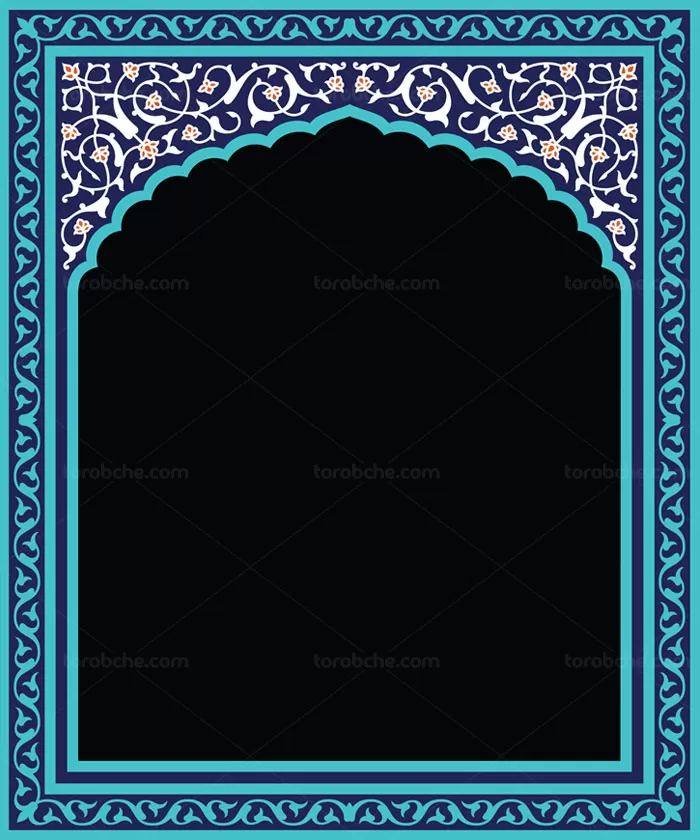 وکتور محراب کاشی کاری اسلیمی - گرافیک با طعم تربچه
