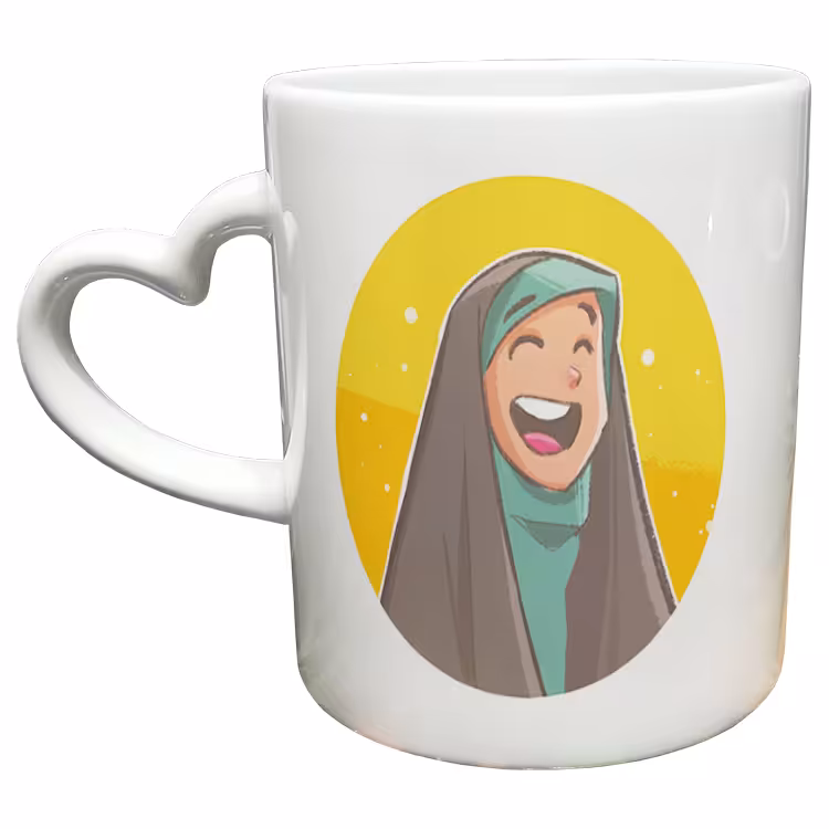 ماگ مدل دسته قلبی طرح عاشقانه کد 390